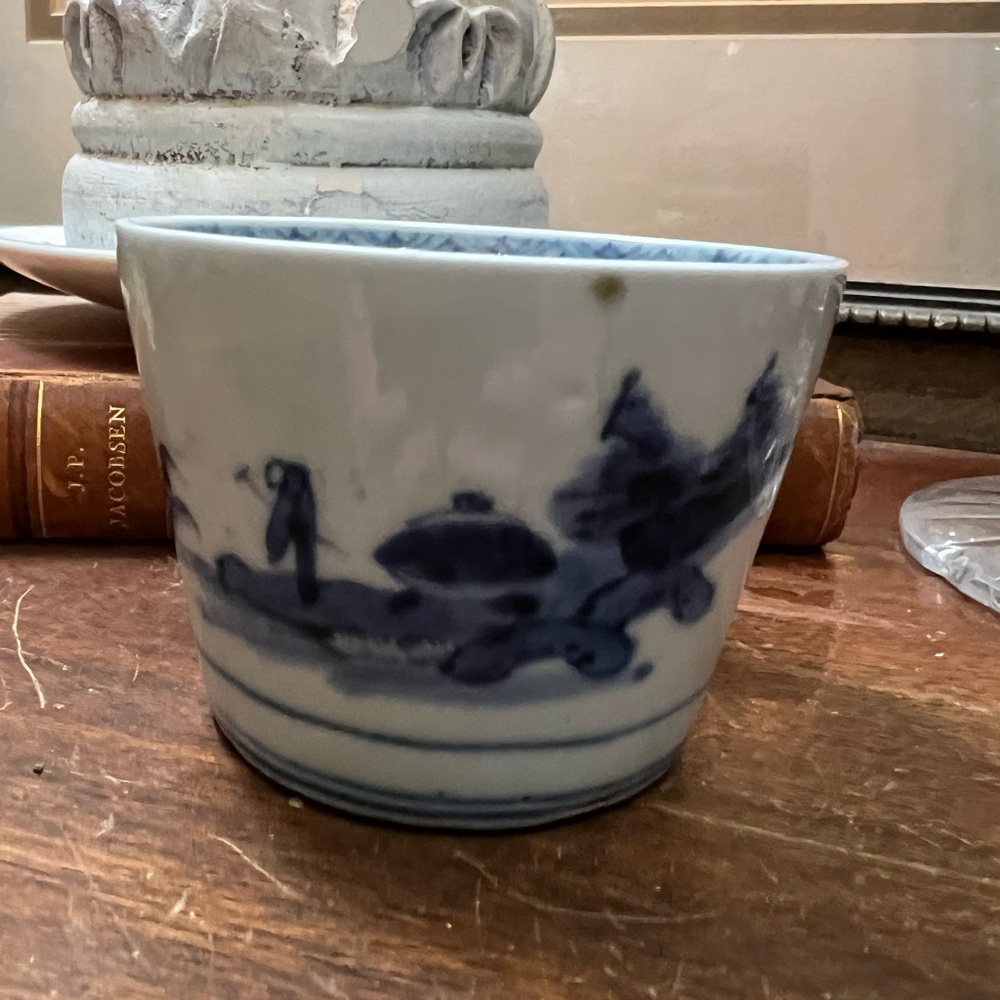 Antique Blue and White Ceramic sake cup